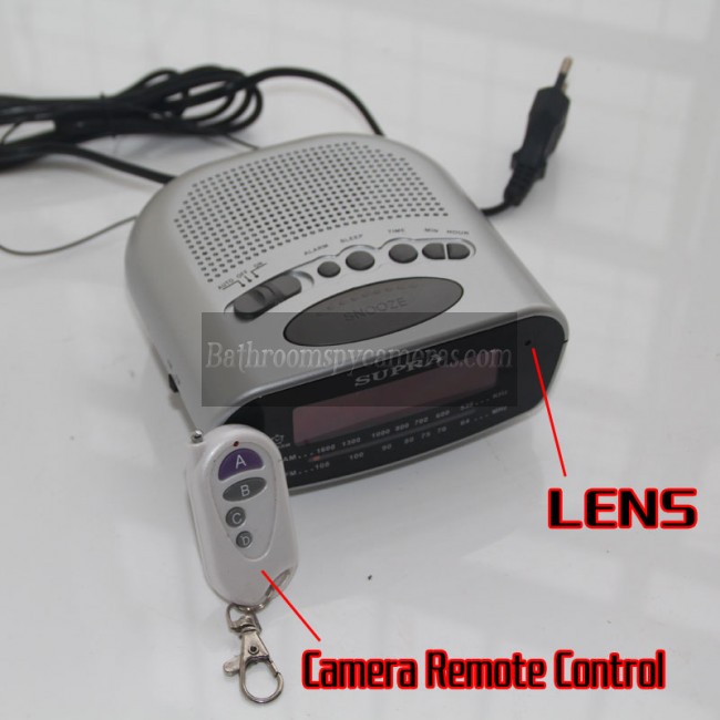 Bathroom Spy Clock Radio Camera HD Motion Activated 16GB 1920X1080