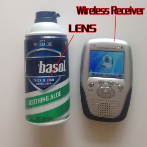 Wireless Camera in Shaving Cream Bottle With Motion Detection And Portable 2.4GHZ wireless Receiver